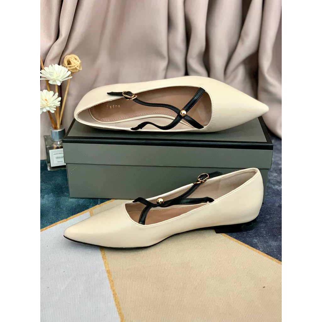 [7.7 Boombastis Sale⚡] - SEPATU WANITA PS075 CROSSLINE STRAP FLAT SHOES PREMIUM IMPORT