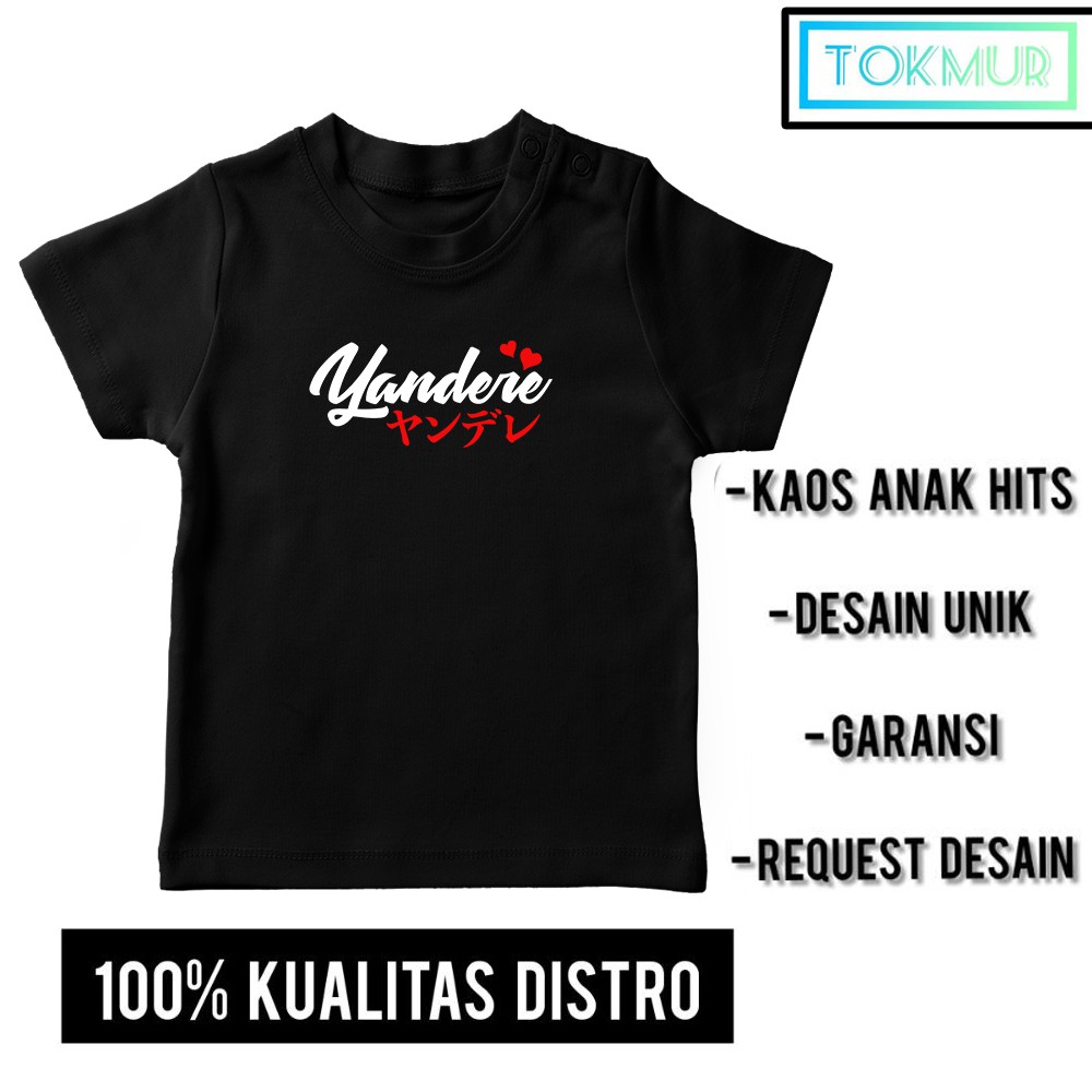 Kaos Anak Laki Laki Yandere Anime Manga Baju Tulisan Huruf Jepang Simple Keren
