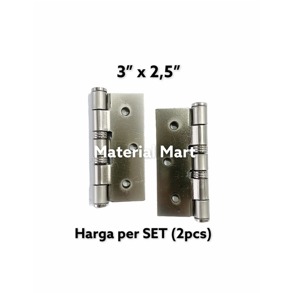 Engsel Pintu Stainless Kuning 3 Inch | Engsel Jendela Besi 3&quot; | Hinge | Material Mart