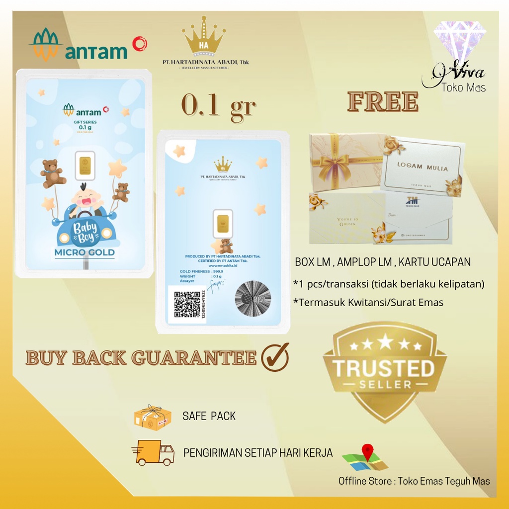 LOGAM MULIA ANTAM MICRO GOLD SERIES BABY BOY 999,9