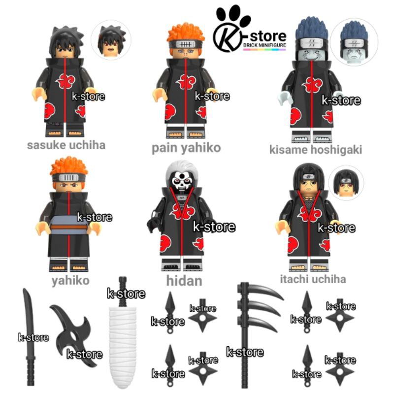 lego naruto sasuke pain yahiko kisame hoshigaki hidan itachi uchiha minifigures