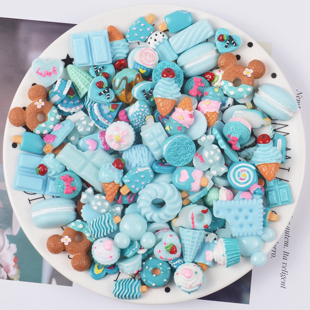 ELEGANT 50 pcs slime charms beads non-toxic crafts nail decoration resin kawaii phone case decoration candy charm lightweight gifts scrapbooking supplies