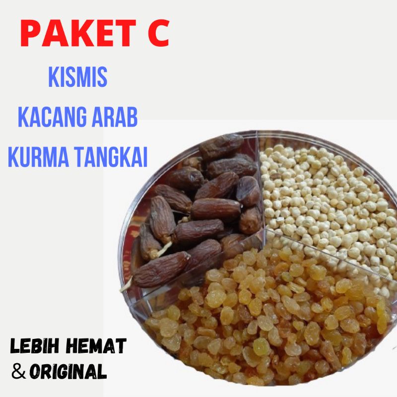 

PAKET HAMPERS MURAH 130 RIBUAN Kacang Arab Kismis Kurma Tangkai PAKET C