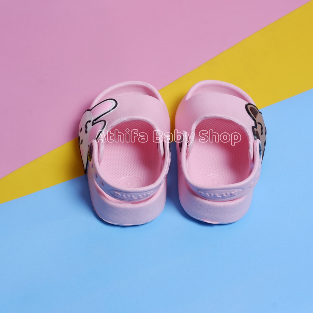 Sepatu Sandal Anak Perempuan Bayi Balita Usia 6 7 8 9 10 11 Bulan 1 2 3 Tahun Size 19 20 21 22 23 24 Sendal Gunung Karet Cewek Spatu Sandal Prewalker Karet Phylon Ringan -Dulux 386E-