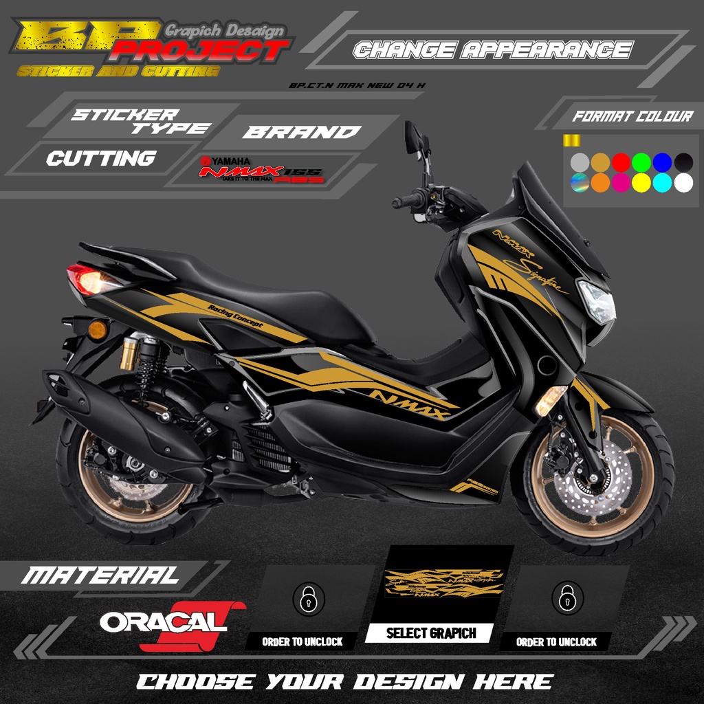 STICKER CUTTING BODY MOTOR N MAX NEW 2020 setiker polet yamaha N MAX 155 new 2020. CODE BP.04H