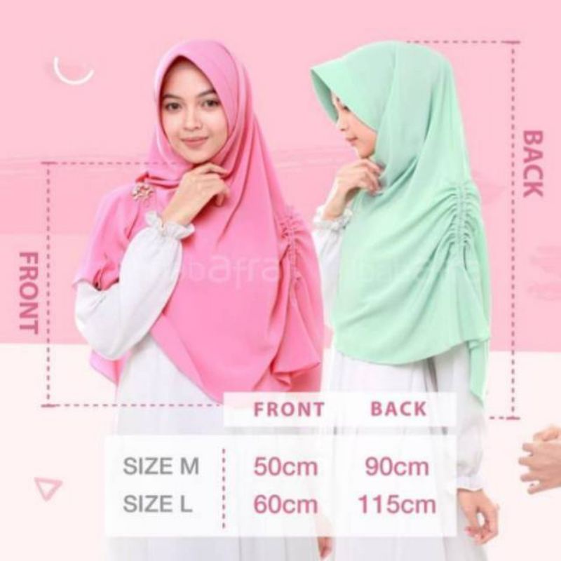 Jilbab arfa khansa warna dusty pink size L