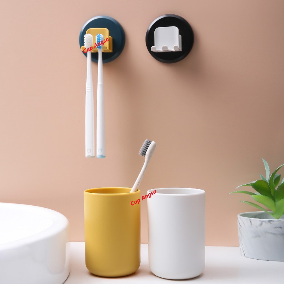 TOOTHBRUSH AND CUP HOLDER ORGANIZER WALL RACK RAK SIKAT GIGI GELAS KUMUR KAIT TEMPEL DINDING TOOTH BRUSH