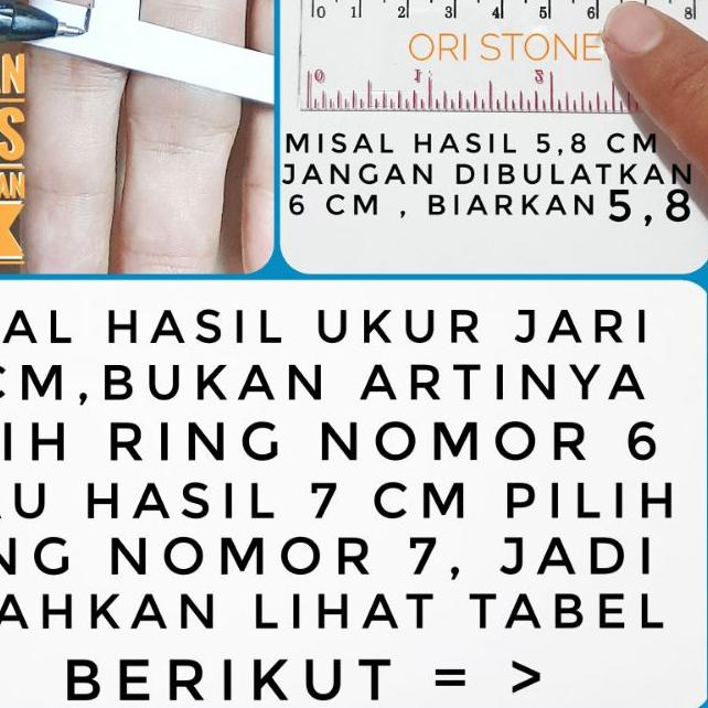 ❄ Batu Cincin Biduri Bulan Air Laut Asli Batu Alam ✯