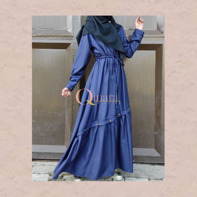 Qinara Official | Anais dress (REAL PICT) | Gamis Terbaru Cantik Dress Muslimah Modern Syar'i size S