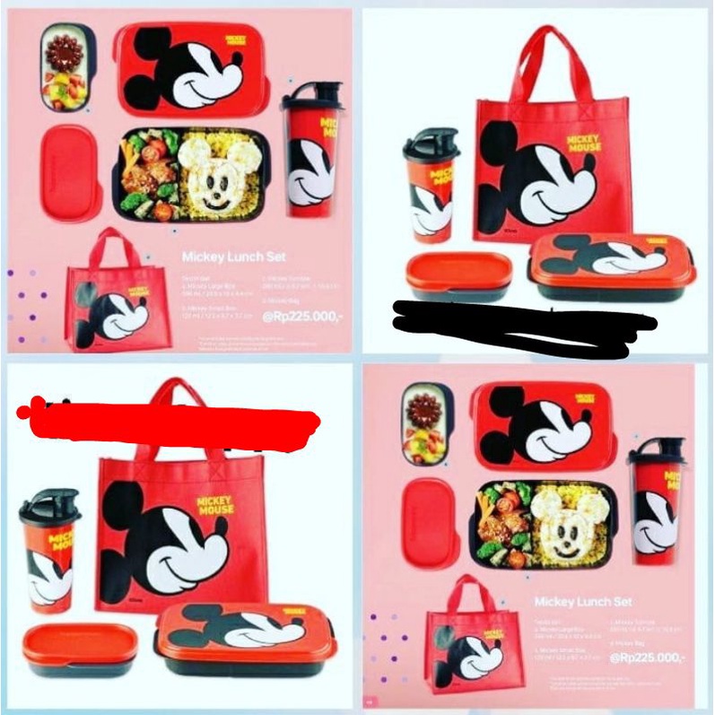 TERMURAH LUNCH BOX SET MICKKEY ORI TUPPERWARE
