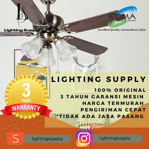 Jual Mt Edma Inch Miramar Kipas Angin Lampu Gantung Plafon Menggunakan Bohlam E Dan Speed