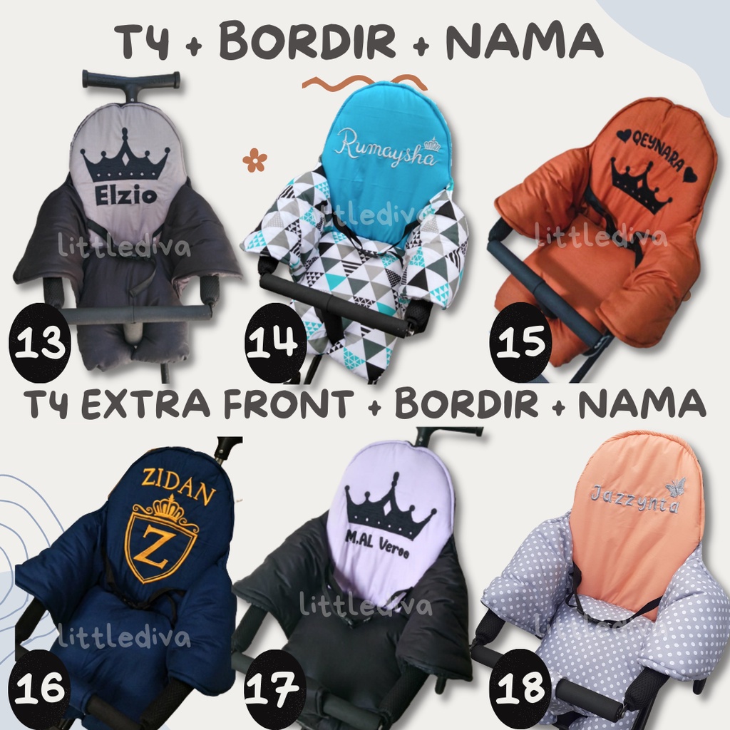 NON COD - FREE Bordir Nama TRIKE PAD SEGITIGA SEGIEMPAT BOY &amp; GIRL - Alas Stroller Sandaran Bayi Akachan Micro Trike BN