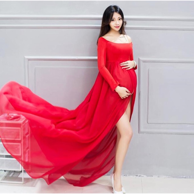 Baju hamil untuk foto / maternity dress / gaun foto hamil ...