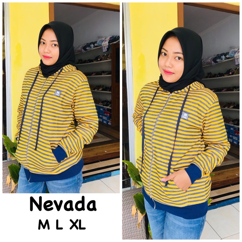 14.Jaket Garis Kuning Nevada