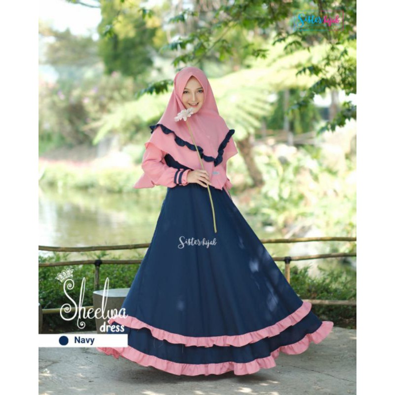 Sheelwa dress sisterhijab / gamis pesta / gamis anggun /gamis remaja / gamis premium
