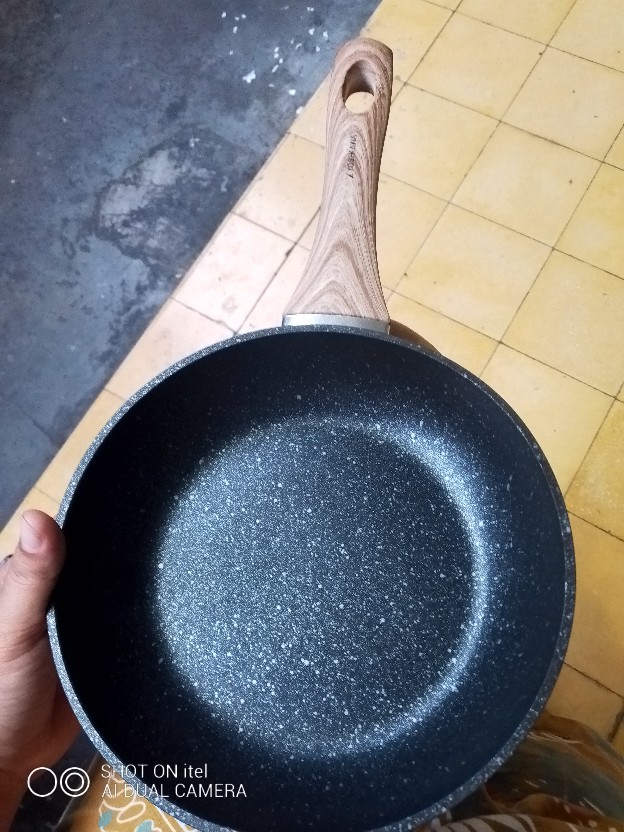 Panci Penggorengan Fry Pan Marble Granit Coating Yoshikawa  20cm 22cm