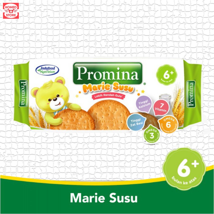 Promina Baby Biscuit Marie Susu / Biskuit Bayi 6+ bulan ke atas / Promina Biscuit Marie Susu 150 gr