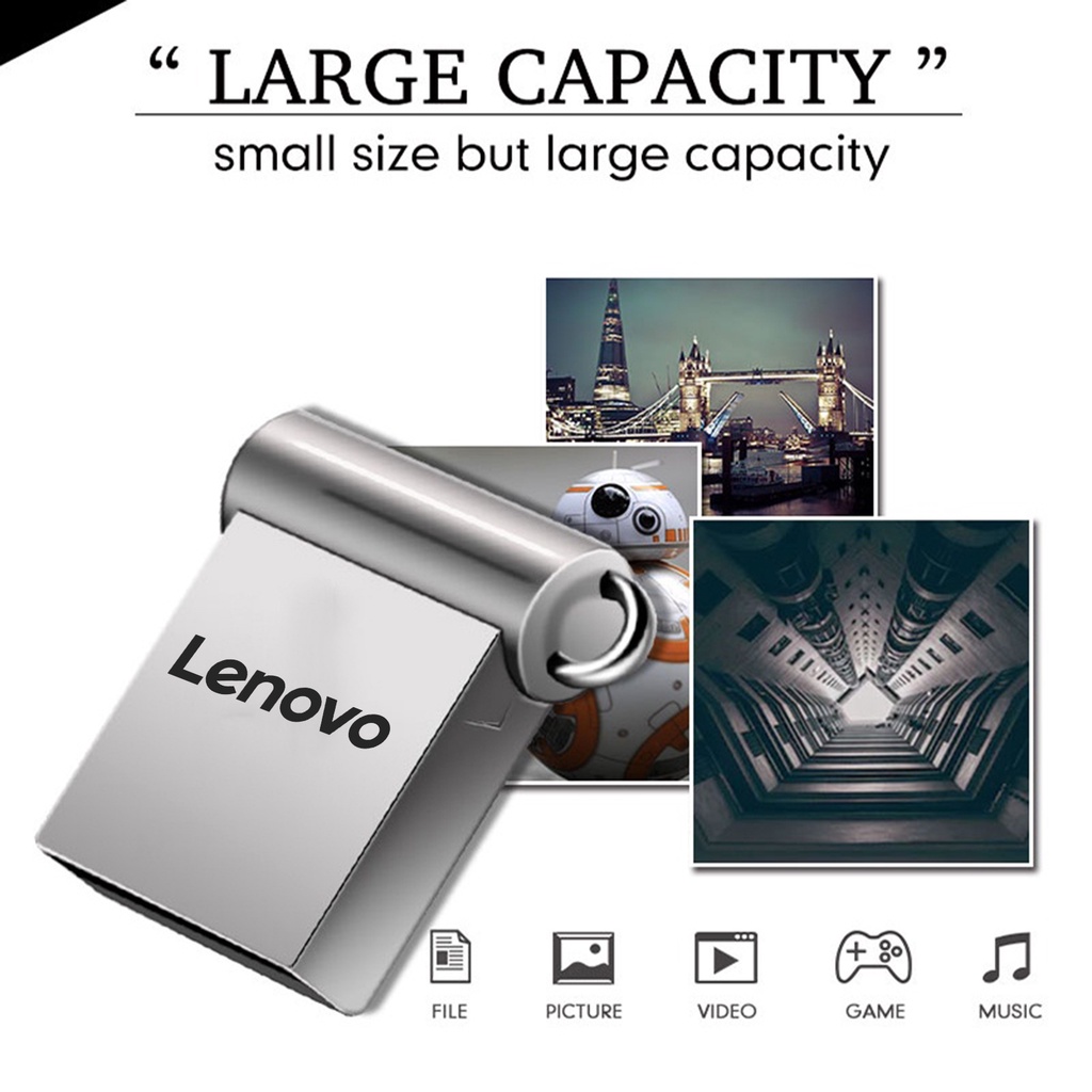 (Huluboy) Flashdisk USB 3.0 1TB 2TB High Speed Bahan Logam Untuk Lenovo U Disk