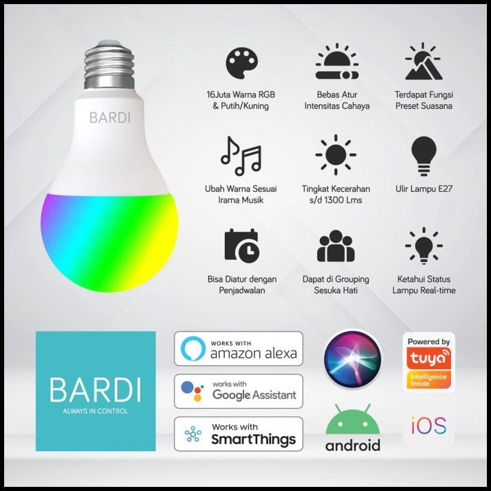 Bohlam Bohlamp Lampu Smart Bardi Smart Light Bulb 12W Rgbww