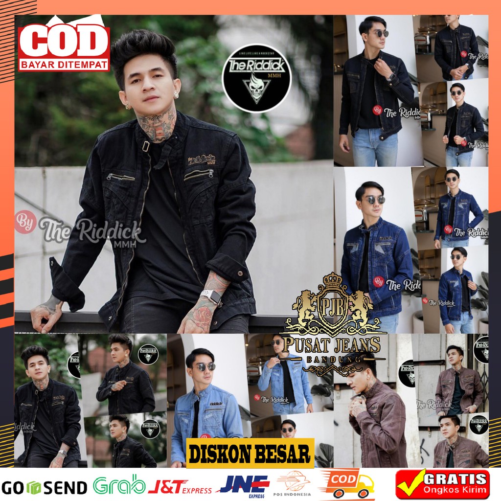[ BAYAR COD ] - JAKET JEANS SLETTING THE RIDDICK ORIGINAL / JAKET JEANS PRIA DENIM KEREN BAHAN TEBAL