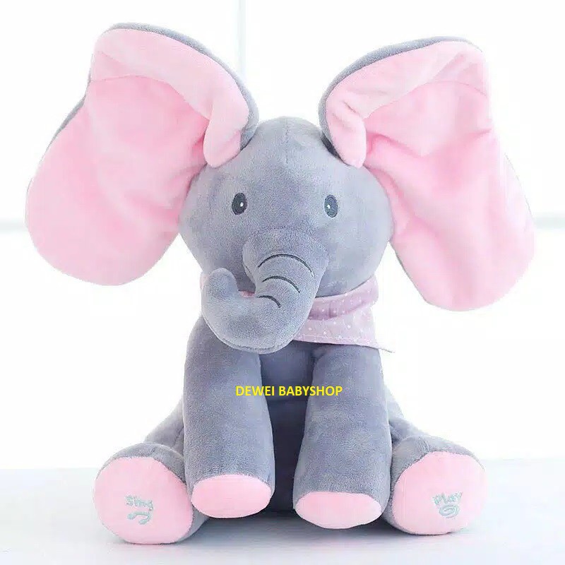 Boneka Gajah Mainan Edukasi Musik Anak Bayi ( Elephant Doll Baby Toy )