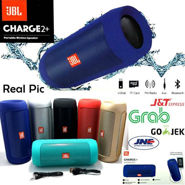 Speaker Charge2+ Bluetooth Wireless Spiker Portabel Charge 2+ Plus Speker Bluetooth Super Bass Support USB AUX MMC bisa buat telpon