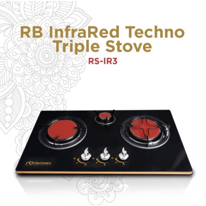 Rb Infrared triple stove kompor 3 tungku