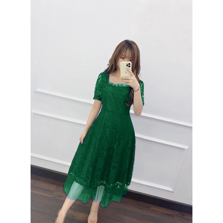 DRESS ILARIA BRUKAT FASHION WANITA TERLARIS LENGAN PENDEK / PAKAIAN PESTA / FORMAL TERBARU /ADA PILIHAN SIZE