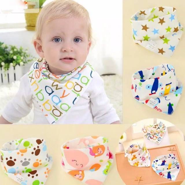 Slabber bib liur bayi segitiga celemek makan