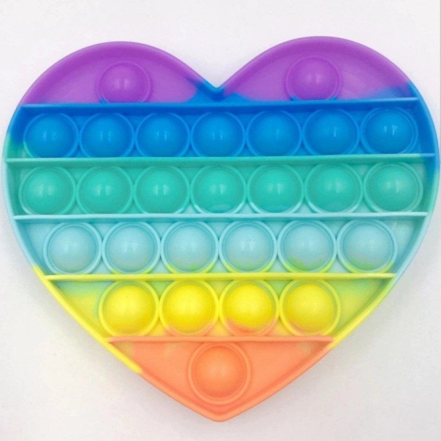mainan push bubble fidget pop it fidget toy popit rainbow-love