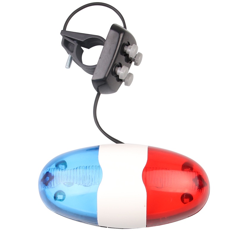 Bisa COD Lampu LED Sepeda Klakson Sirine Polisi 6 LED 4 Sound Siren - MZYRH JY327