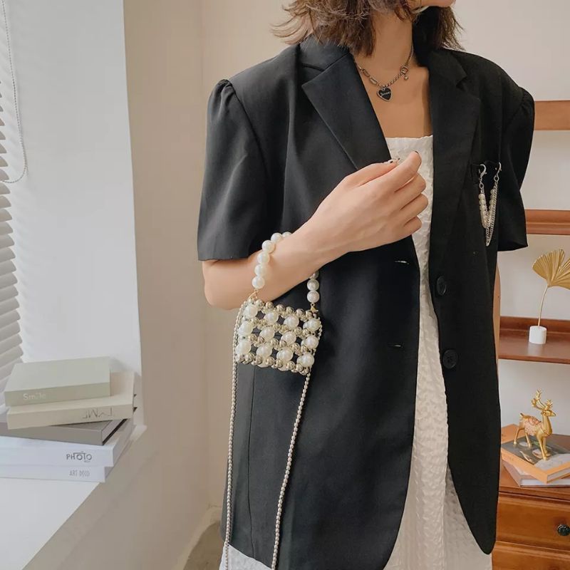 Tas Mini Mutiara HANDMADE Impor Tas Bahu Manik Manik