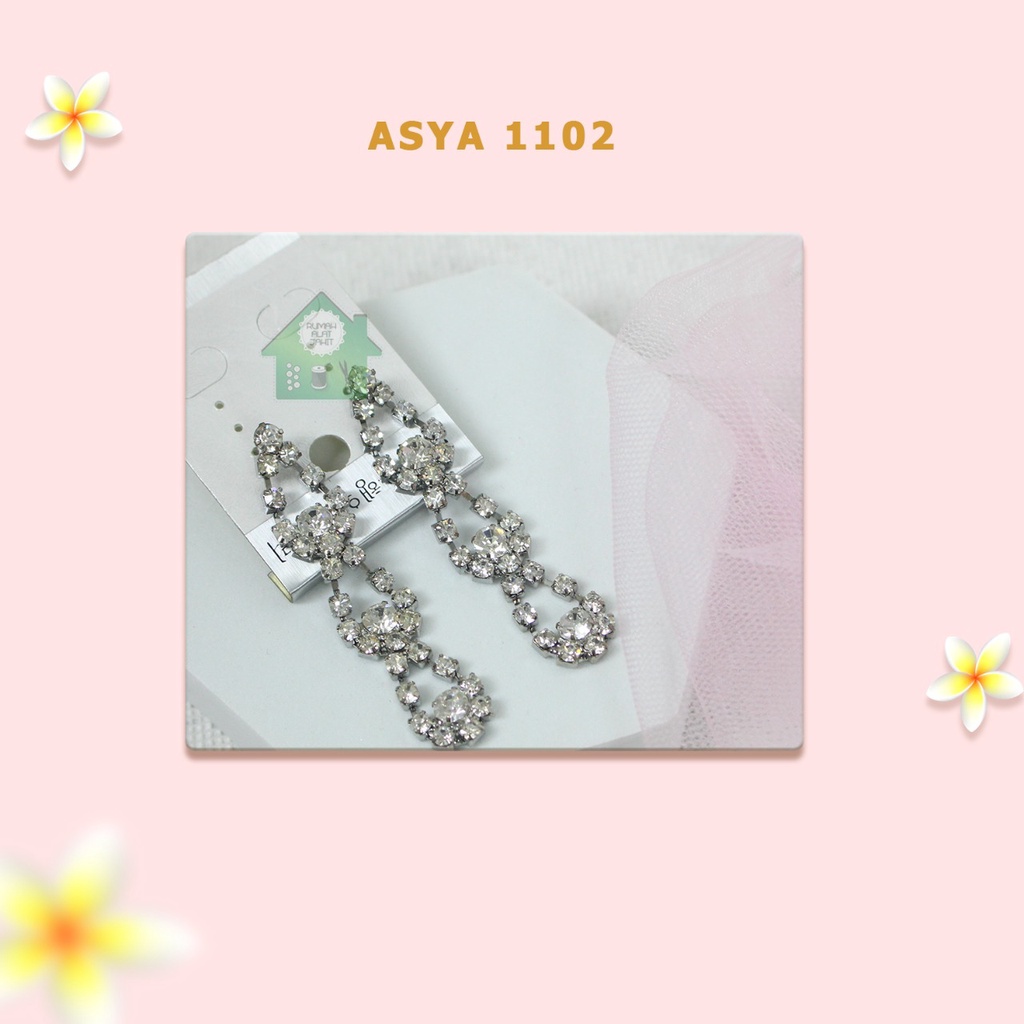 Anting Wanita Permata Putih Panjang 1102