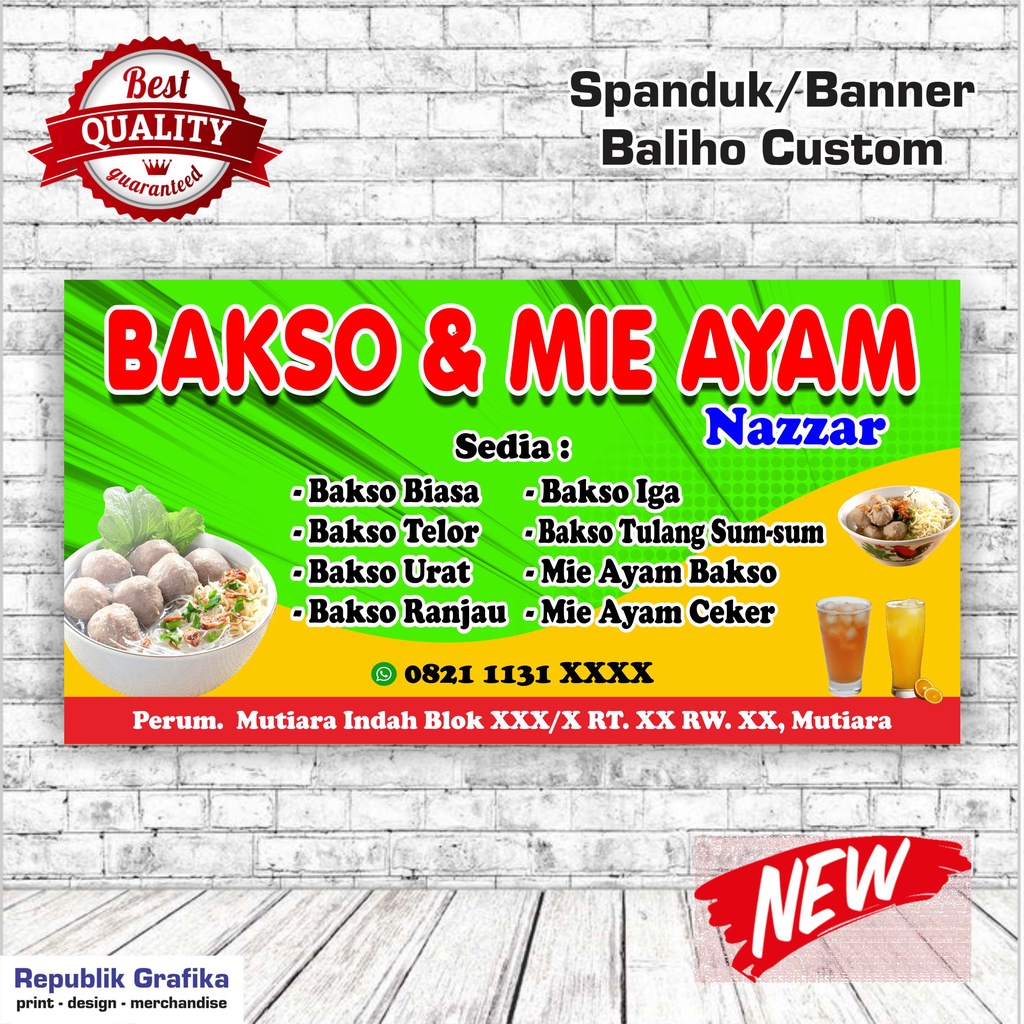 SPANDUK, BALIHO, BANNER CUSTOM - 2X1 M - FLEXY 280 HIGHRES - FREE DESAIN - PRE ORDER