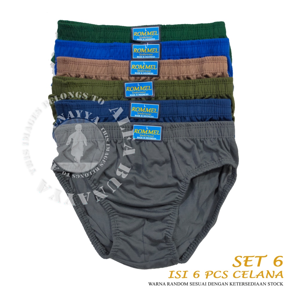 6 Celana Dalam Pria ROMMEL BRIEF - RML BR01 - CD Dewasa - Remaja - Katun