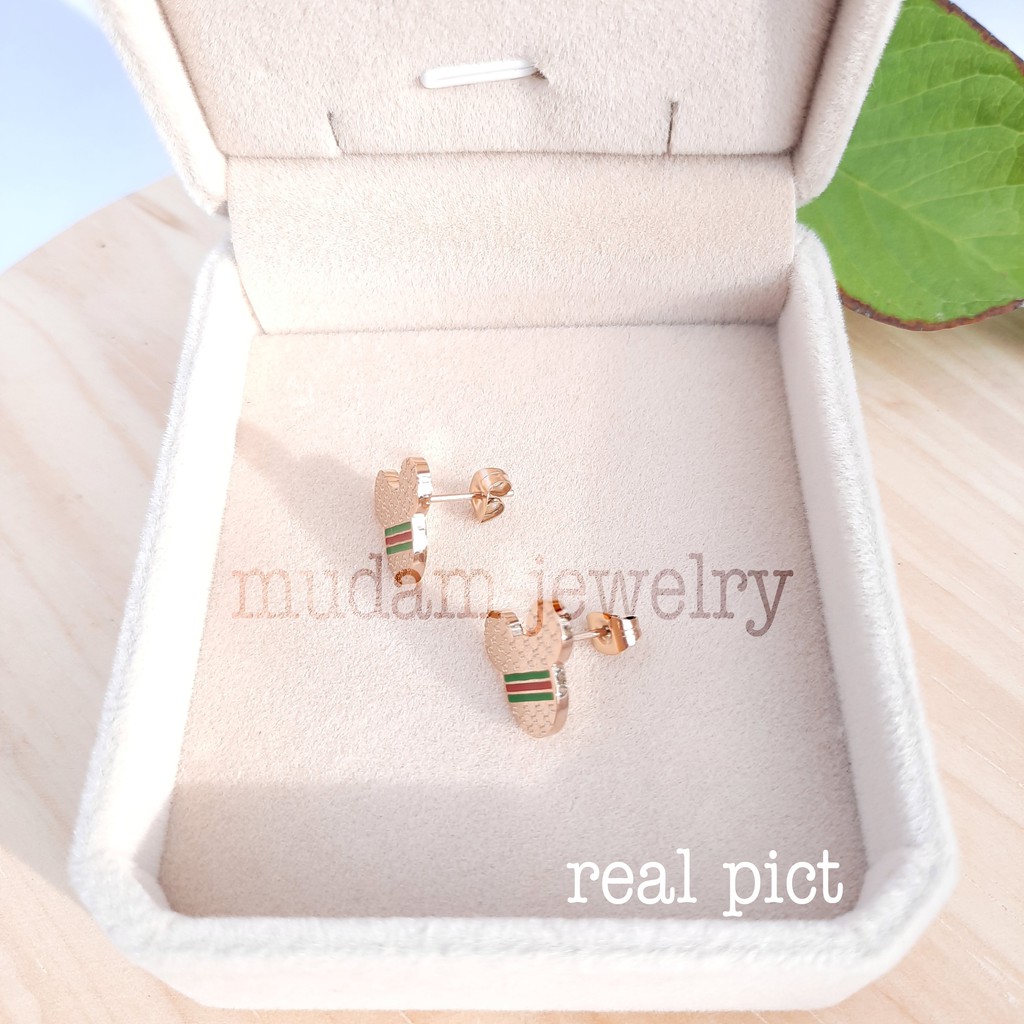 Anting Tusuk Titanium Gc Karakter Mickey Tersedia Warna Rose Gold, Gold dan Silver