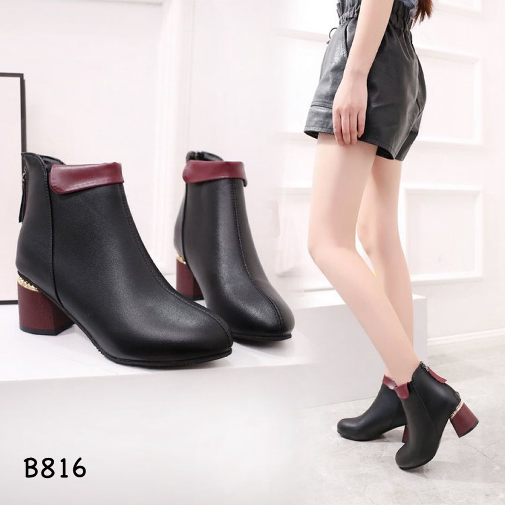 SEPATU BOOTS MARTIN BLOCK FASHION KOREA #B816