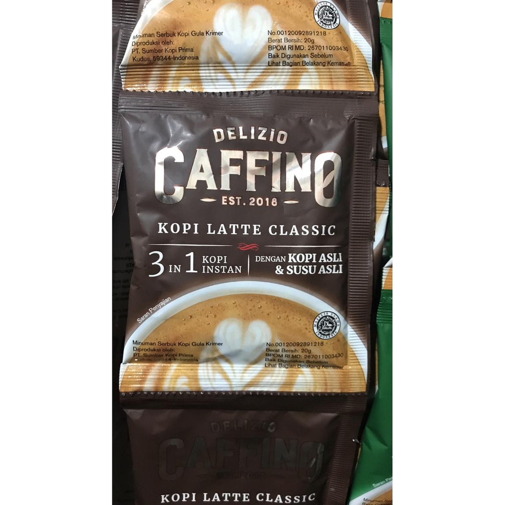 

Apoj89Otq Delizio Caffino Kopi Latte Classic 3In1 1 Renceng 10 Sachet 20G Coklat