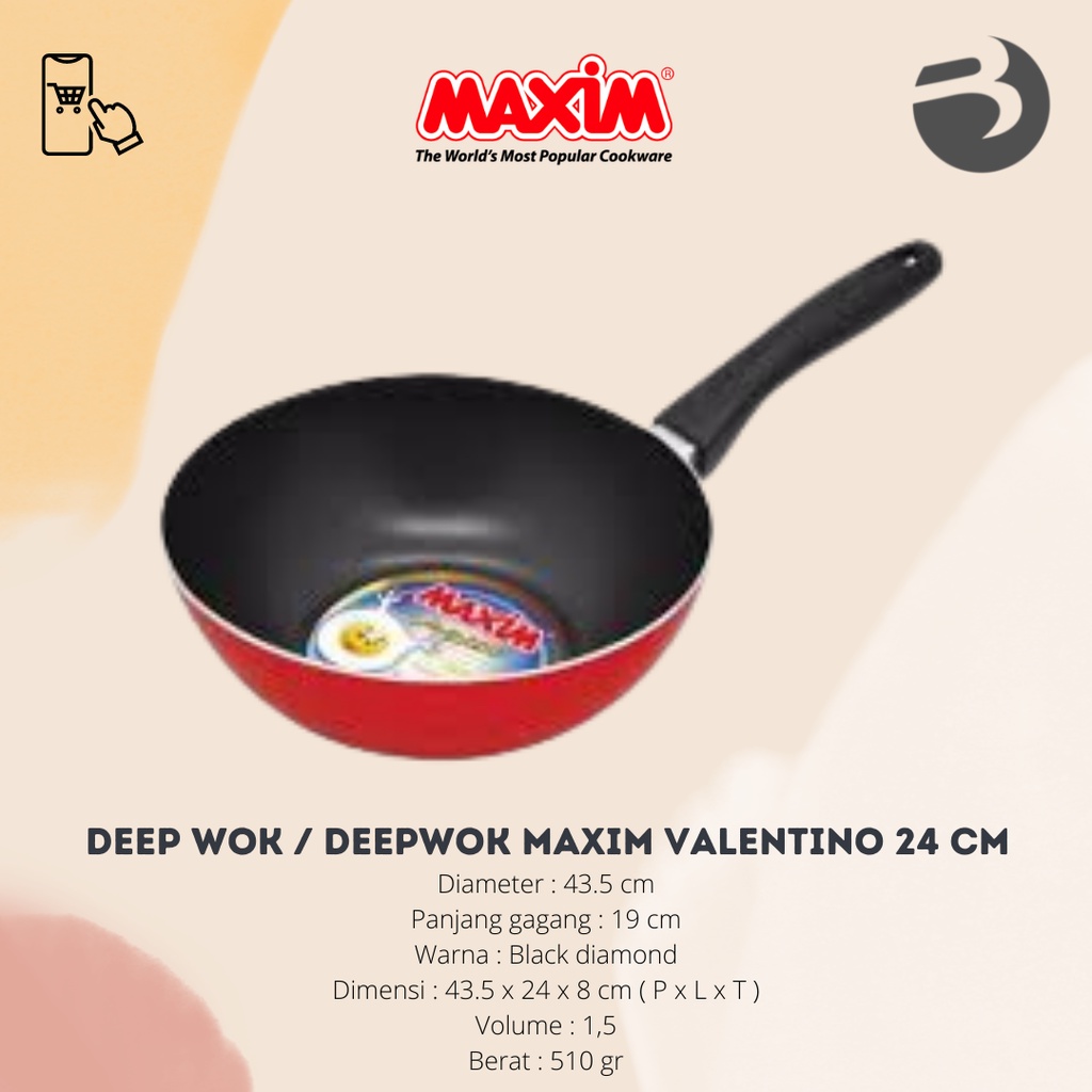 Deep wok / deepwok Maxim VALENTINO 24 cm