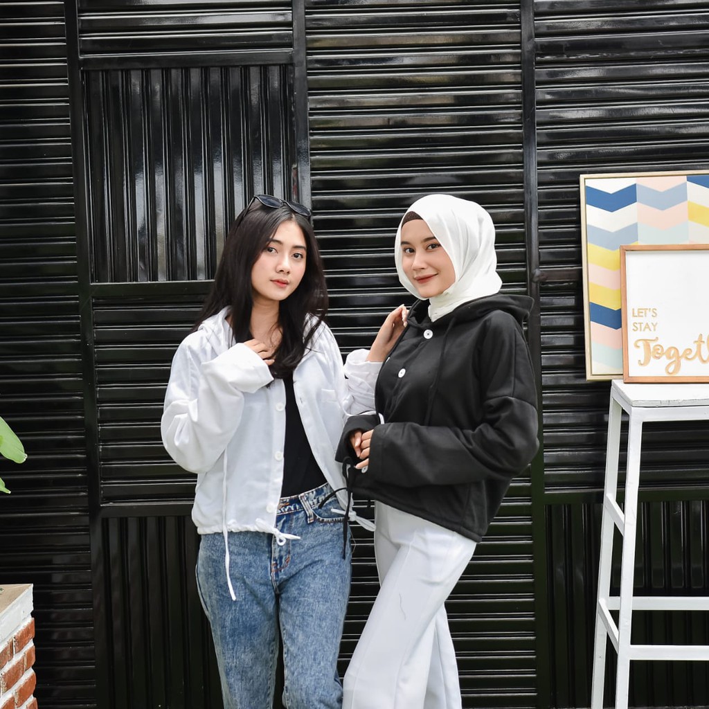 Miya button hoodie jacket  | jaket murah | outer wanita murah