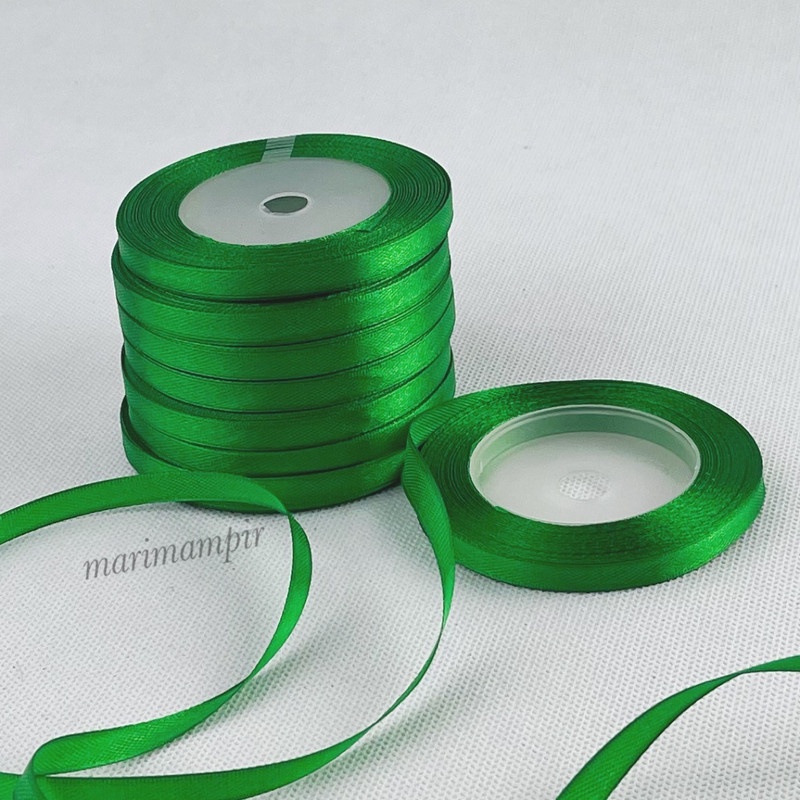 

PITA SATIN KAIN 1/4 INCI 6 MM WARNA HIJAU TUA #019