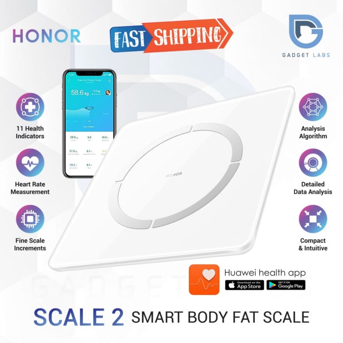 Honor Smart Scale 2 Smart Body Composition - Timbangan Badan