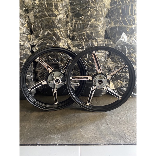 VELG ENKEI MAGIC BOY 185/250 ANODIZE CNC FG511 RING 17 HITAM BLACK DD DOUBLE DISK PNP MX KING NINJA