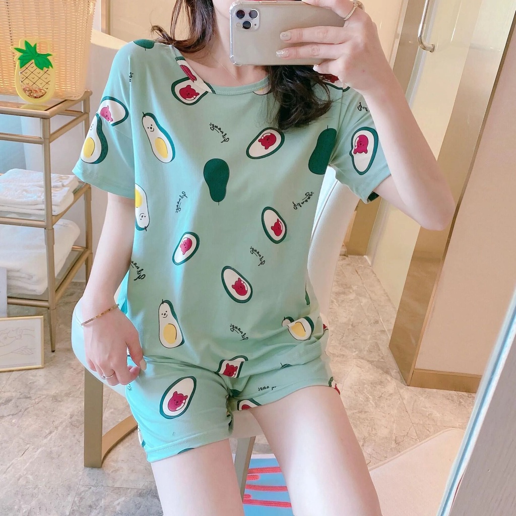 ❤ MIMI ❤ Baju Tidur Piyama Korea Import Motif Lucu Setelan Tidur Hotpants Murah