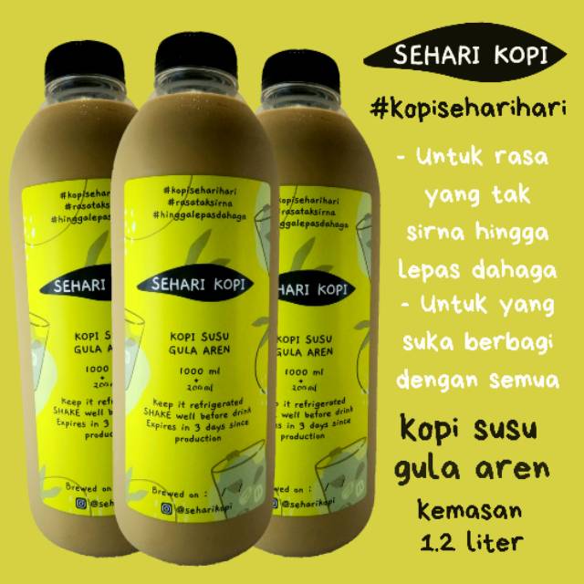 

Kopi Susu Gula Aren Kemasan 1200ml / 1,2 Ltr