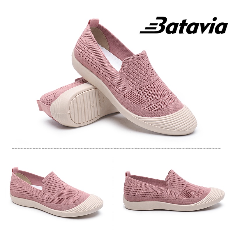 Batavia GROSIR Penanganan Sisa sepatu wanita rajut sepatu wanita  sepatu tanpa tali hitam  sepatu flat rajut kanvas X/2