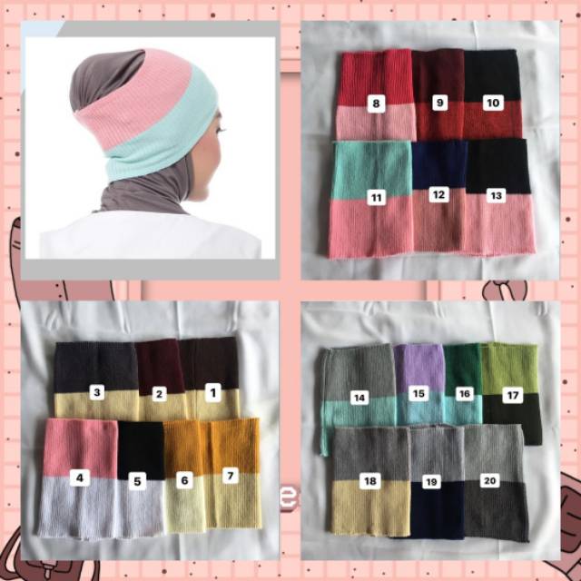 Inner Hijab 2 Warna - Dalaman Rajut Hijab