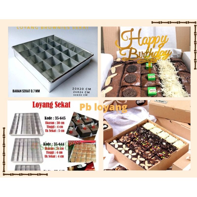 Loyang brownies sekat 20x20 cm 25 lubang