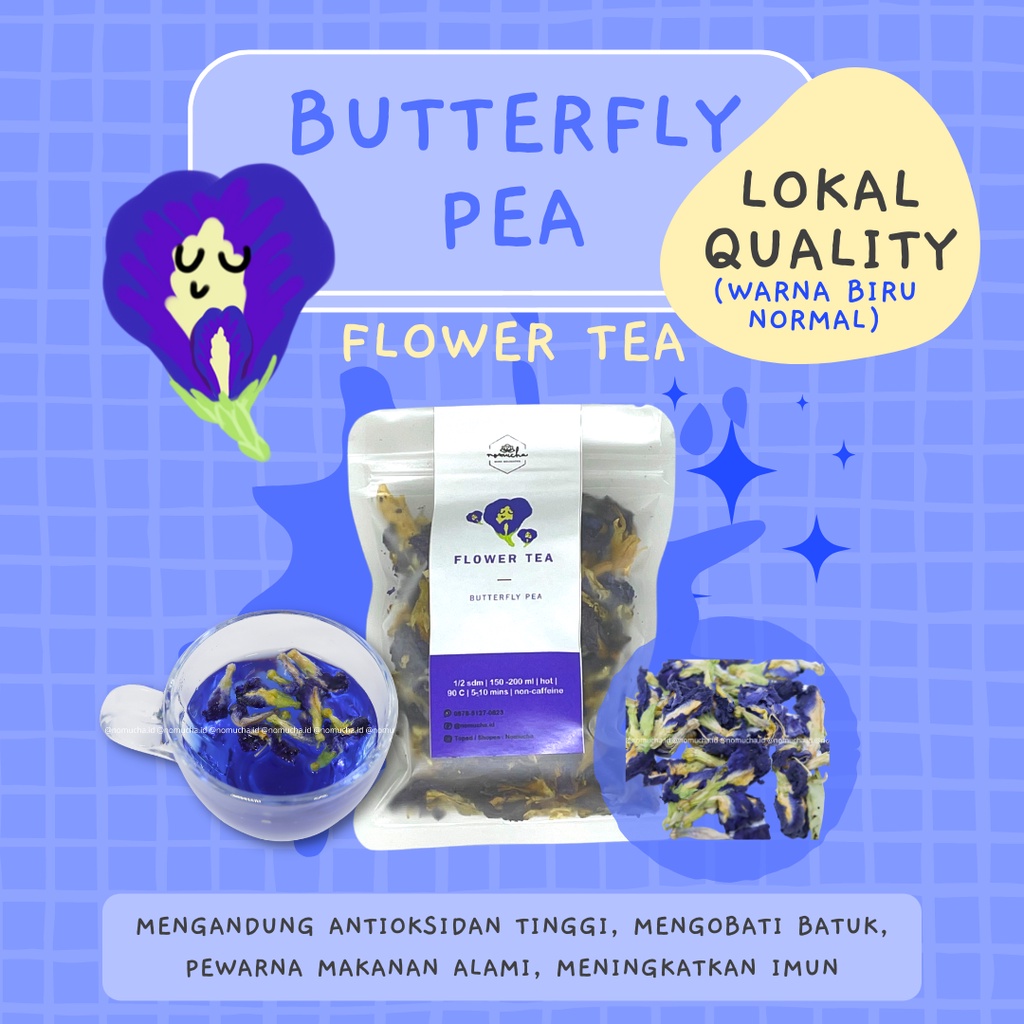 

Butterfly Pea Flower Tea Lokal / Teh Bunga / Teh Bunga Telang