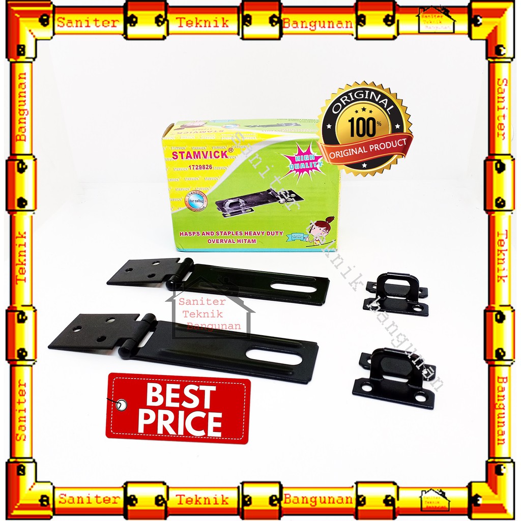 OVERVAL HITAM STAMVICK 5&quot; INCH-ENGSEL GEMBOK-KUNCI GEMBOK-GRENDEL